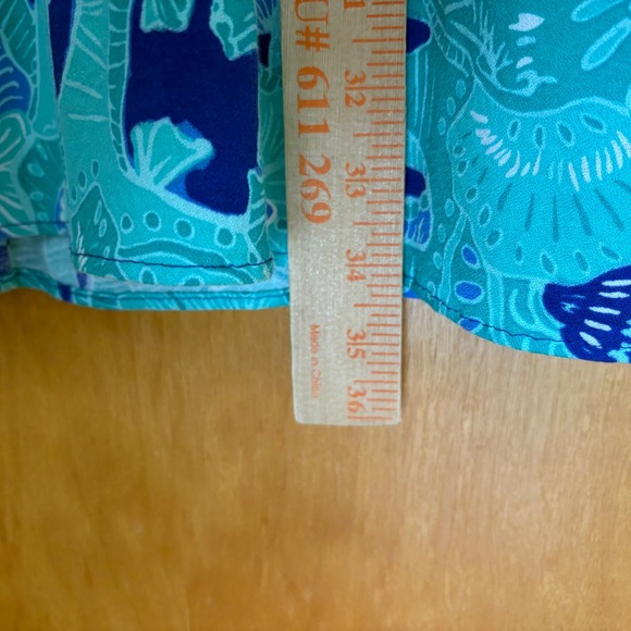 Lilly Pulitzer Tunic Dress Blue Green Floral Embroidery Zipper Women's Size 6 - Picture 4 of 9